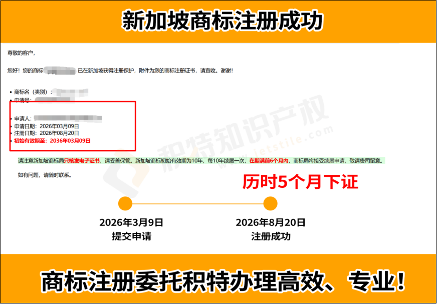 中国已经注册商标，可利用6个月优先权申请新加坡商标！